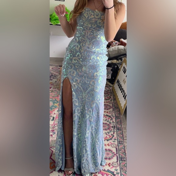 Windsor Light Blue Embellished Prom Dress WORN ONCE! - Picture 1 of 4